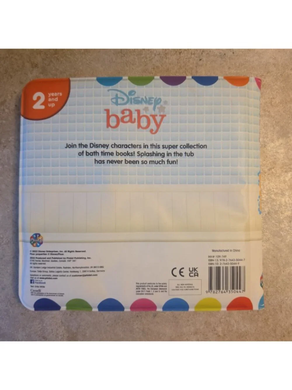 Disney Baby Bath Time Book Soft Spongy Lightweight